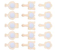 SMASOLO 15 pièces Miroirs Bois Miniatures DIY pour Peinture Légers et Portables Coffret Créatif pour Garçon Fille Cadeau Anniversaire et Activités Parent-garçon Fille Styles Assortis