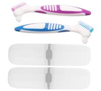 SMASOLO 2 ensembles Kit de Nettoyage Portable pour Prothèses Dentaires avec Étui de Voyage Ensemble de Brossettes à Double Face Accessoires Personnels de Nettoyage Pratique et Durable