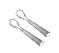 SMASOLO 2 pièces Batteur Œufs Manuel Inox à Ressort Mixeur à Main pour Crème Sauce Café Cuisson
