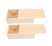 SMASOLO 2 pièces Boîte de Pin avec Couvercle Coulissant Boîte de Rangement Pratique pour Bijoux Souvenirs et Organisation sur Table Coffret de Conservation Polyvalent