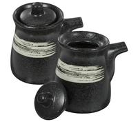 SMASOLO 2 Pièces Bouteille de Sauce Céramique Distributeur de Vinaigre et Sauce Soja Pot Condiment Maison et Pratique pour Cuisine