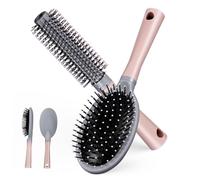 SMASOLO 2 pièces Brosse Démêlante pour Cheveux Bouclés et Secs Lot de Brosses Coiffantes Rondes Lissage et Définition Adaptée à Types de Cheveux Poignée Confortable