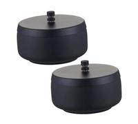 SMASOLO 2 pièces Cendrier Acier Inoxydable avec Couvercle Anti-odeurs Résistant Aux Chocs Design Moderne pour Intérieur et Extérieur Maison Bureau et Terrasse Lot