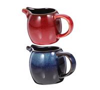 SMASOLO 2 pièces Ceramic Milk Pitcher Set With Handle Mini Porcelain Creamer Jugs For Tea Milk And Sauces Easy To Pour And Clean