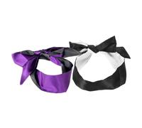 SMASOLO 2 pièces de Sommeil Satin Léger Bandeau Occultant Ajustable Confortable et Cache-yeux pour Voyage et Sieste Noir Noir Blanc