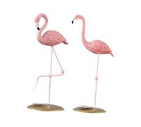 SMASOLO 2 pièces Figurines Flamant Rose Résine Ornement Décoratif Chic pour Bureau Salon Chambre Sculpture Élégante et Créative pour Maison