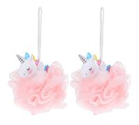 SMASOLO 2 pièces Lot de Éponges de Bain pour Garçon Fille Forme de Licorne Boule Exfoliante Douce pour Mousse Riche et Ludique pour et Filles