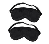 SMASOLO 2 pièces Masque de Sommeil Soie Double Face Ajustable Cache Yeux Occultant pour Adultes et Garçon Fille pour et Yeux Secs Adapté Au Voyage et Camping Lot de Noir