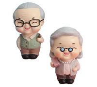 SMASOLO 2 Pièces Ornements Gâteau Anniversaire Grands Parents Figurines Décoratives Décoration Gâteau Adorable Père et Mère Cadeau Commémoratif pour Personnes Âgées Décorations Artisanales