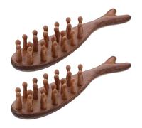 SMASOLO 2 Pièces Peigne de Massage Bois de Santal Naturel Peigne de Soin Du Chevelu sans Peinture Brosse Manuelle Ovale Design Baleine Lot pour Massage Doux et Démêlage
