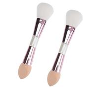 SMASOLO 2 Pièces Pinceau Maquillage Double Tête Brosse Multifonctionnelle pour Fond de Teint Blush Contouring pour Usage et Professionnel Pratique et Durable