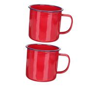 SMASOLO 2 pièces Vintage Enamel Mug Set Retro Old Style Enamel Cup For Tea Office Use And Multi Purpose