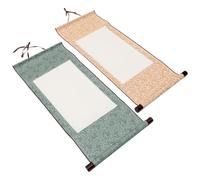 SMASOLO 2 Rouleaux de Papier à Dessin Chinois Vierges en Papier Xuan Support en Bois - Ensemble de Calligraphie Chinoise, Rouleau Suspendu Léger et Réutilisable, pour Apprentissage