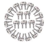 SMASOLO 20 pièces Lot de Pinces Acier Inoxydable pour Câble Clips Robustes Résistants Corrosion Fixation Sécurisée pour Câbles de Suspension et Rideaux Installation Facile et Réutilisable