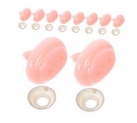 SMASOLO 20 pièces Nez de Cochon Rose avec Rondelles pour Poupées et Peluches Accessoires Plastique pour Fabrication de Jouets et Marionnettes DIY Kit Sécurité pour Animaux Au Crochet