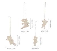 SMASOLO 24 ensembles Lot de Découpes Bois à Peindre Fées pour Garçon Fille Ornements Suspendus avec Corde Kit DIY Décoration Créations Artisanales