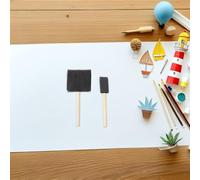 SMASOLO 24 pièces Lot de Pinceaux Éponge Mousse Multifonctions pour Peinture et Artisanat Manches Bois Stables Brosses pour Teinture Vernis Projets DIY et Activités Créatives Garçon Fille