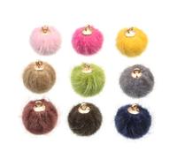 SMASOLO 24 Pièces Pompons Peluche pour Boucles Doreilles DIY Accessoires Pendants Pendentifs Ronds et Colorés pour Création de Bijoux Bleu Foncé