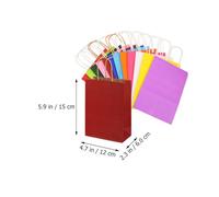 SMASOLO 24 pièces Sacs Papier Kraft avec Poignées pour Fêtes Colorés Polyvalents pour Cadeaux et Petites Boutiques