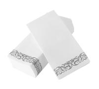 SMASOLO 25 pièces Serviettes Jetables Argentées pour Fête et Restaurant Serviettes Décoratives Sans Poussière Absorption Confortables et Pratiques pour Table