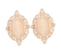 SMASOLO 2pièces Appliques Bois Sculpté Ovales Décor Meuble Classique Motifs Artisanaux pour Meubles Portes Miroirs Fenêtres Cadeau Maison