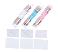SMASOLO 3 ensembles Tampon à Ongles Double-embout Silicone pour Manucure DIY Kit de Bleu Rose Transparent Outil de Nail Art Pratique pour Salon et Usage Domestique