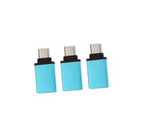 SMASOLO 3 pièces Adaptateur USB vers Type-c Portable Bleu Convertisseur OTG Compact pour Smartphone et PC Transmission de Données