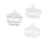 SMASOLO 3 pièces Gobelets Cristal pour Ongles avec Couvercle Verre Transparent Haute Visibilité pour Poudre et Liquide Acrylique Accessoires Nail Art pour Manucure Professionnelle et