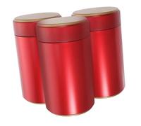 SMASOLO 3 pièces Lot de Boîtes de Rangement Métal Rondes Hermétiques pour Thé et Cuisine Boîtes Tôle Portables Protection Humidité Compactes et Durables Couvercles Couleur Aléatoire