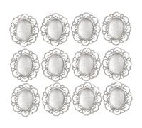 SMASOLO 30 pièces Lot de Supports de Broches en Alliage avec Cabochon en Verre pour Création de Bijoux DIY Base Brooch Bezel Artisanale pour Épingle Accessoires de Bricolage Bijoux