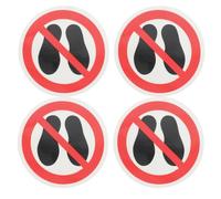 SMASOLO 4 pièces Autocollants de Sécurité Sol Signalisation Interdiction de Marcher Adhésifs Auto-adhésifs Haute Visibilité pour Lieux Publics Commerces Écoles et Chantiers