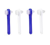 SMASOLO 4 pièces Brosse à Dentier Brosse à Dents Double Face pour Prothèses Nettoyage avec Tête Angulaire et Poignée Antidérapante Blanc Bleu