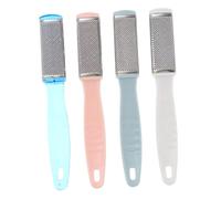 SMASOLO 4 pièces Kit Râpes Pédicure Double Face Acier Inoxydable Exfoliateur Anti-callosités Outil Soin des Ergonomique avec Prise Antidérapante Couleurs Aléatoires Couleur Aléatoire
