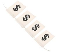 SMASOLO 4 Pièces Lot Pirate Toile Épaisse Beige Pochettes Cordon pour Rangement Cash Bijoux et Bonbons Sacoche Jeu Thème Pirate