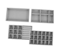 SMASOLO 4 pièces Plateaux Organisateurs Bijoux Empilables Velours Gris Rangement Bijoux pour Bracelets Bagues Colliers et Boucles Oreilles Coffret Compact et Voyage et Usage