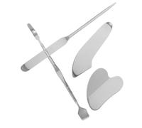 SMASOLO 4 Pièces Spatules Faciales pour Nettoyage Profond et Extraction Points Noirs Outils Gua Sha Visage Cou Massage Design Courbé Ergonomique