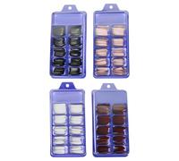 SMASOLO 400 pièces Lot de Faux Ongles Longs Forme Danseuse Couverture Complète pour Femmes et Filles Blanc Rouge Foncé et Noir Application Facile pour Nail Art DIY et Tenue Confortable