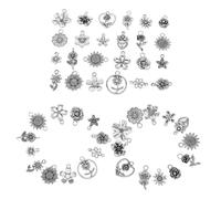 SMASOLO 48 Pièces charme de boucles d'oreilles Matériaux de bijoux de bricolage Charmes de bijoux de bricolage pendentif de boucle d'oreille Silver