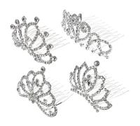 SMASOLO 4pièces Couronnes Pour Filles Strass Avec Peigne Diadèmes Accessoires Pour Cheveux Coiffures Jolis