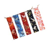 SMASOLO 5 pièces Pochette Couvert Japonaise Réutilisable Tissu Lavable Organisateur Ustensiles Portable pour Baguette et Cuillère Pratique et Élégant