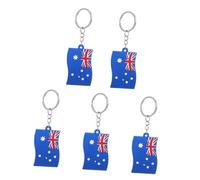 SMASOLO 5 pièces Porte-clés Voiture Drapeau Lot de PVC Souple Mignon Accessoire Polyvalent pour Sac à Dos et Sac à Main Léger
