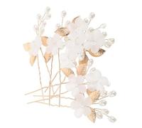 SMASOLO 5 Pièces U-shaped Bridal Hair Forks With Pearls And Flowers Handmade Wedding Hairpins For Women Bridesmaids Secure And Comfortable Updo Accessories In