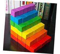SMASOLO 50 pièces Lot de Cubes Colorés pour Bricolage Blocs Carrés Précis pour Projets DIY Matériaux de Construction Artisanaux Cubes Naturels pour Empiler et Décorer