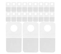 SMASOLO 500 Crochets Adhésifs Transparents à Suspendre avec Trou Rond 25x35 Mm, Languettes D’affichage Autocollantes en Pvc/pet pour Présentation et Organisation en Magasin, Lot de 500