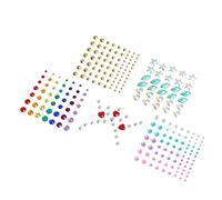 SMASOLO 5feuilles Gemmes Auto-adhésives Pour Visage Yeux Autocollants Rhinestone Pour Maquillage Et Décoration Des Accessoire De Maquillage Mix Couleurs Doré