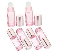 SMASOLO 6 pièces Flacons Verre Rose Transparent pour Huiles Essentielles Parfumées Bouteilles Vides avec Bille Inox Étanches et Portables pour Voyage et Usage Quotidien