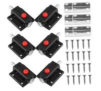 SMASOLO 6 Pièces Loquets à Bouton Poussoir pour Meubles Finition Noire Verrou à Ressort Automatique Loqueteau Stable et Sécurisé pour Armoire