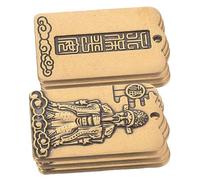 SMASOLO 6 Pièces Lot de Pendentifs Laiton Vintage DIY Charme Porte-clés Rétro Feng Shui Pendentif Carré Ancien pour Fabrication de Bijoux et Décoration