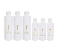 SMASOLO 6 Pièces Lot de Petites Bouteilles Eau Bénite Rechargeables Plastique avec Croix Flacons pour Communion Baptême et Célébrations Religieuses Chrétiennes