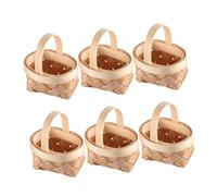 SMASOLO 6 pièces Mini Paniers Tissés Main Petits Paniers Décoratifs avec Poignée Rangement Compact pour Maison Jardin et Petits